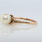 Mikimoto Ring. Vintage 14k Gold Mikimoto Diamond Pearl ring. Mikimoto Pearl