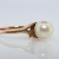 Mikimoto Ring. Vintage 14k Gold Mikimoto Diamond Pearl ring. Mikimoto Pearl