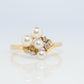 Mikimoto Ring. Vintage 18k Gold Mikimoto Pearl and Diamond Cluster. Vines Grapes