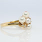 Mikimoto Ring. Vintage 18k Gold Mikimoto Pearl and Diamond Cluster. Vines Grapes