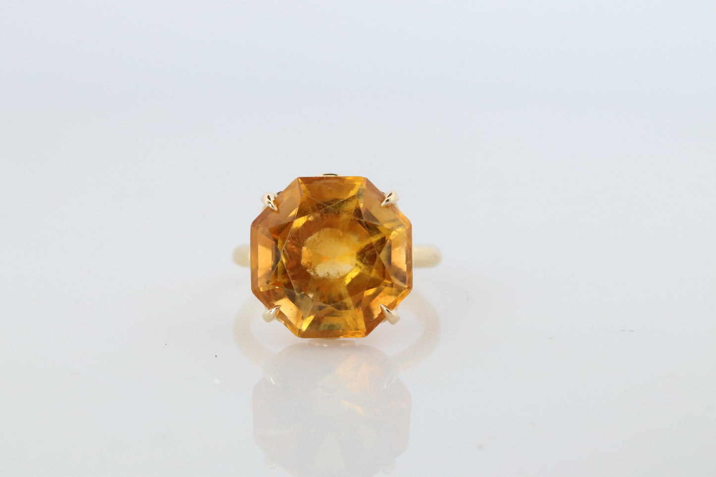 Tiffany and Co Citrine Ring. Tiffany Yellow Large Citrine Solitaire Ring.