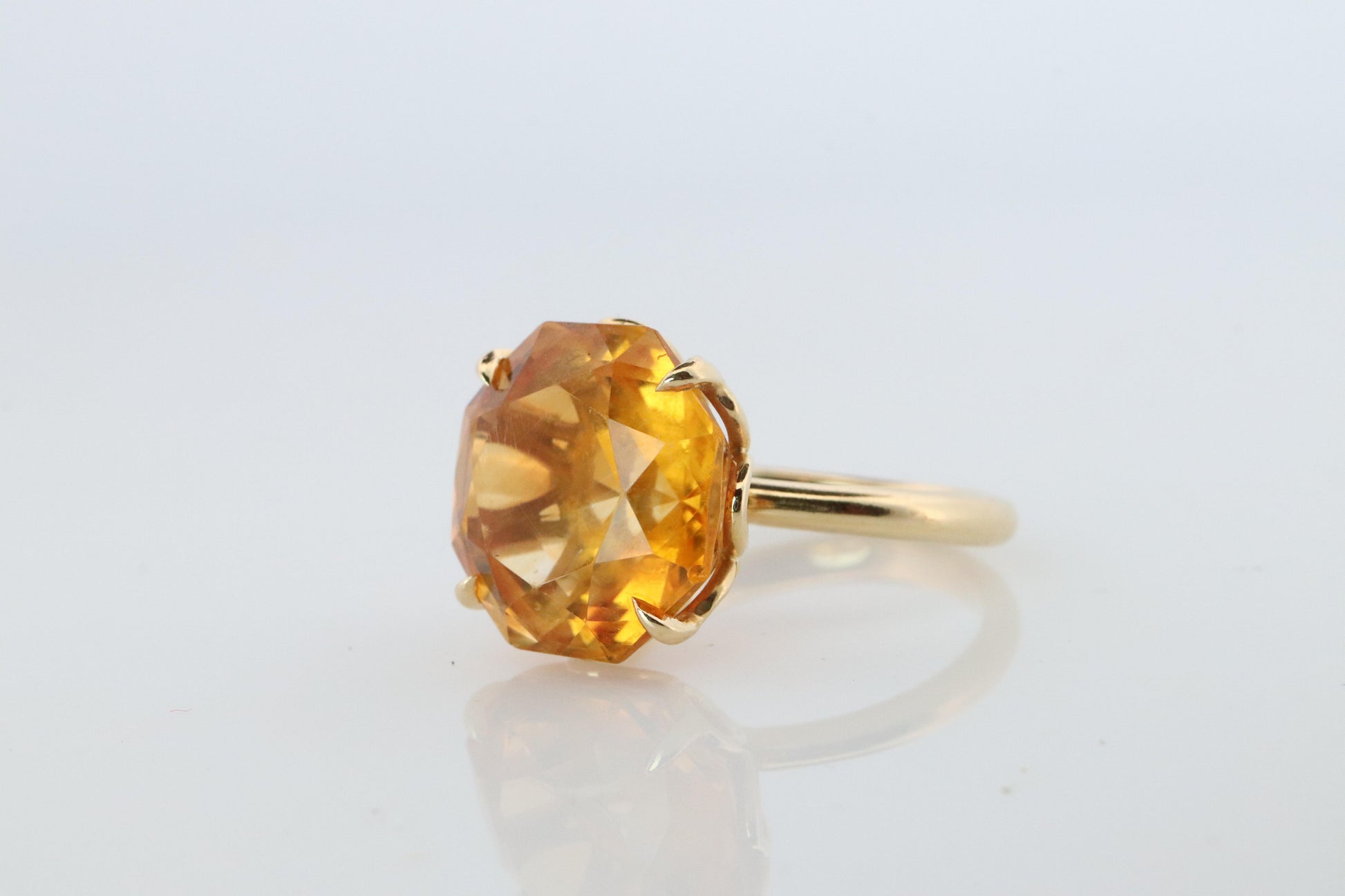 Tiffany and Co Citrine Ring. Tiffany Yellow Large Citrine Solitaire Ring.