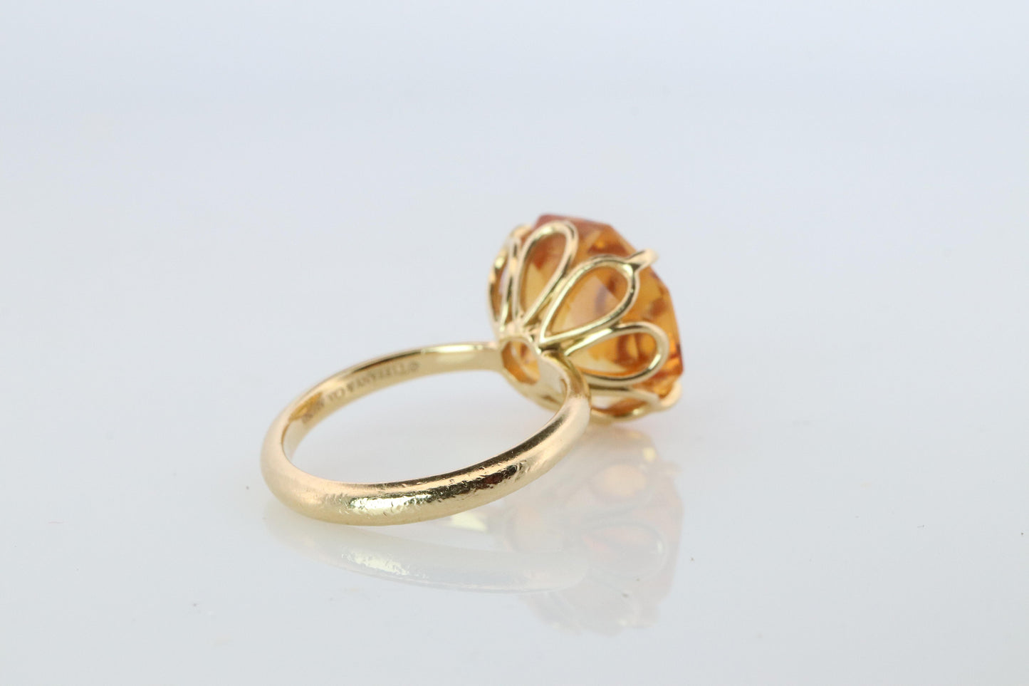 Tiffany and Co Citrine Ring. Tiffany Yellow Large Citrine Solitaire Ring.