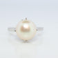 Mikimoto Ring. Vintage Platinum Mikimoto Diamond Pearl ring. PT900 Claw Pearl