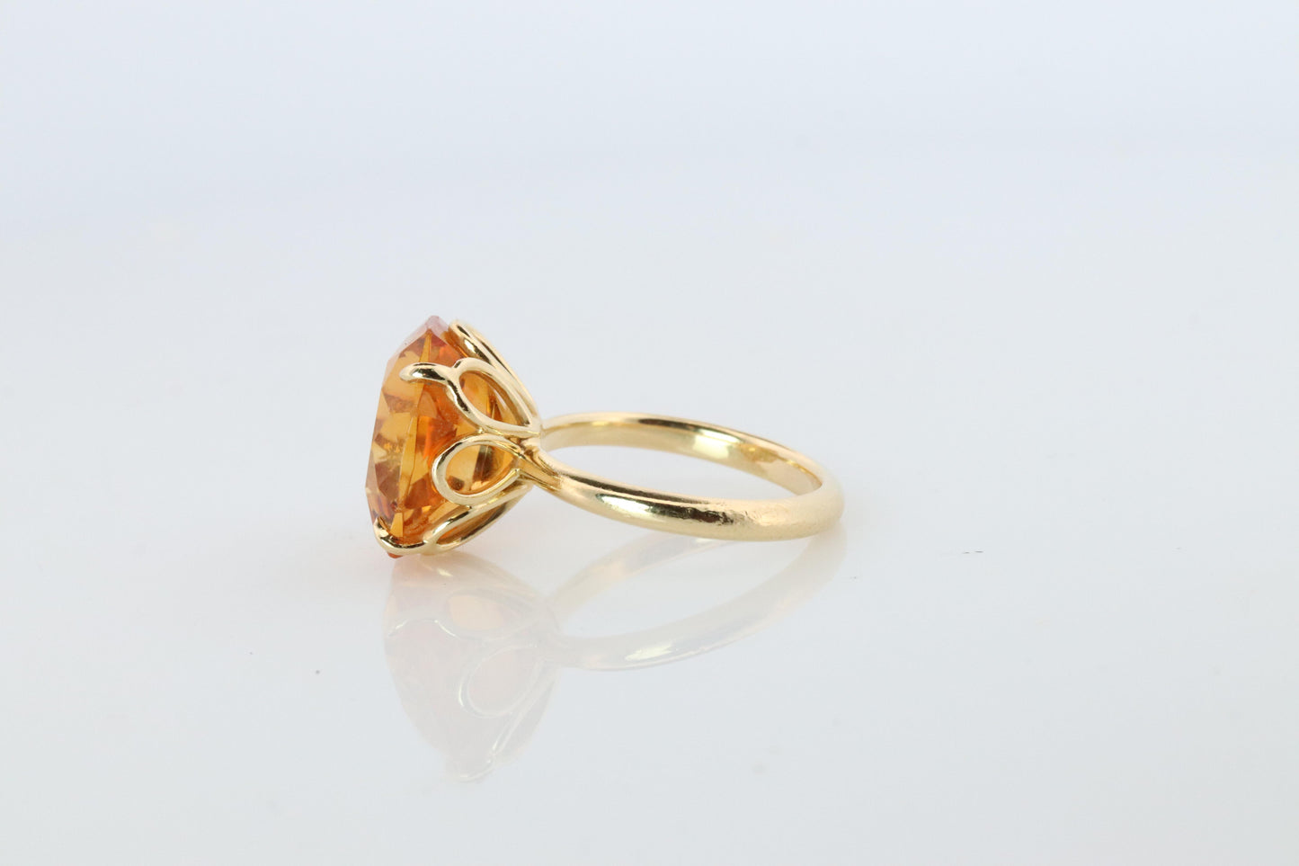 Tiffany and Co Citrine Ring. Tiffany Yellow Large Citrine Solitaire Ring.