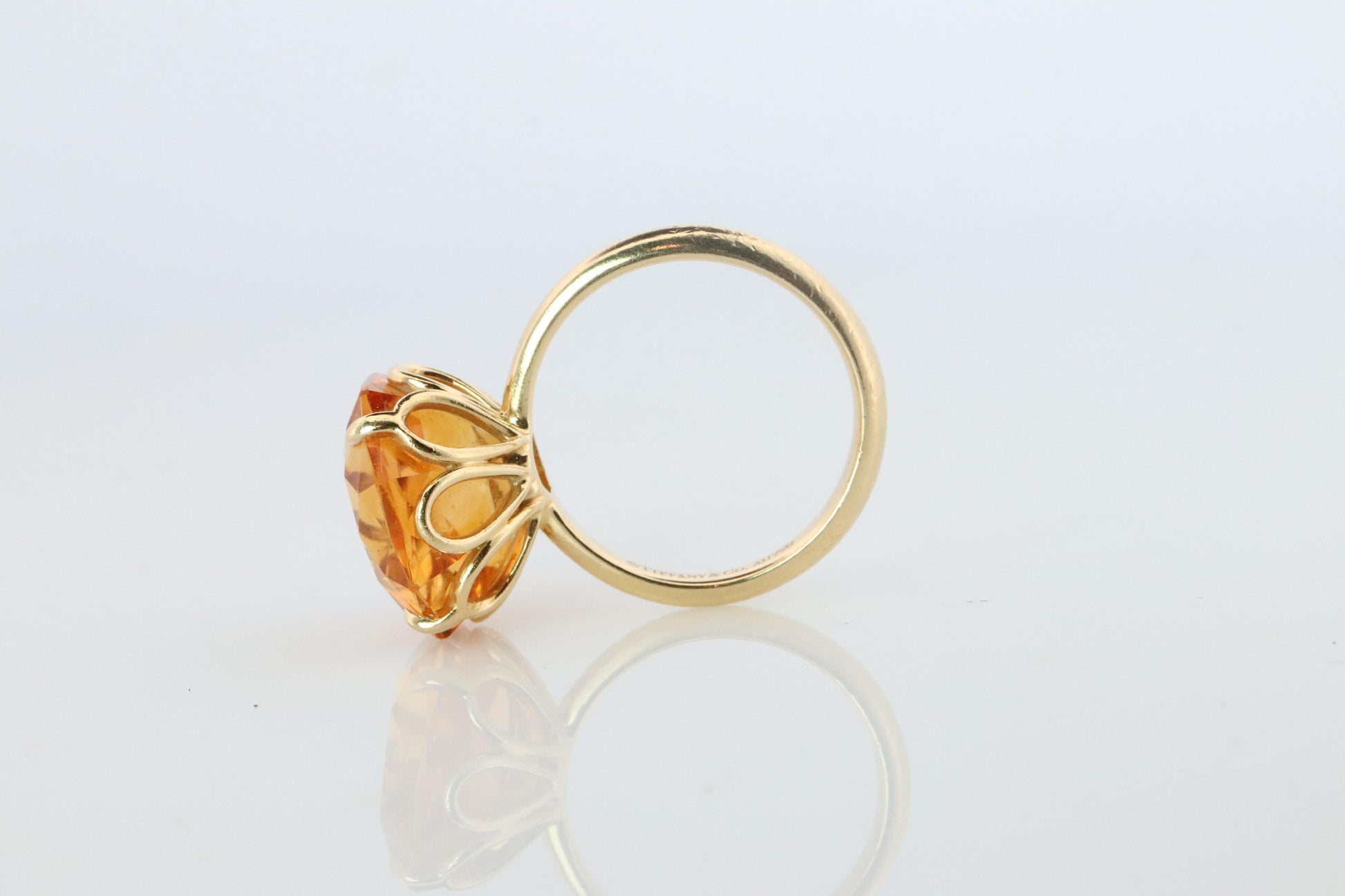 Tiffany and Co Citrine Ring. Tiffany Yellow Large Citrine Solitaire Ring.