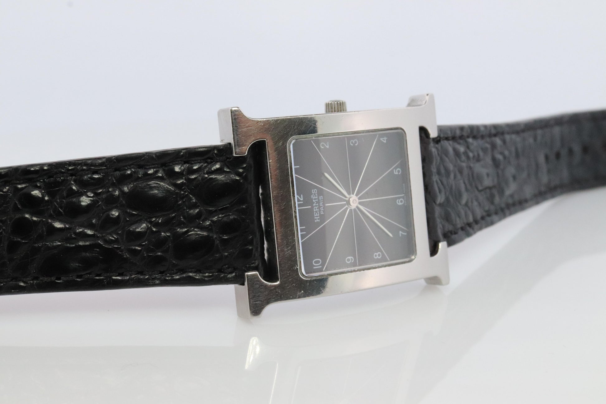 Genuine HERMES HH1.710 Watch. Hermes Huere H Stainless Steel Wristwatch