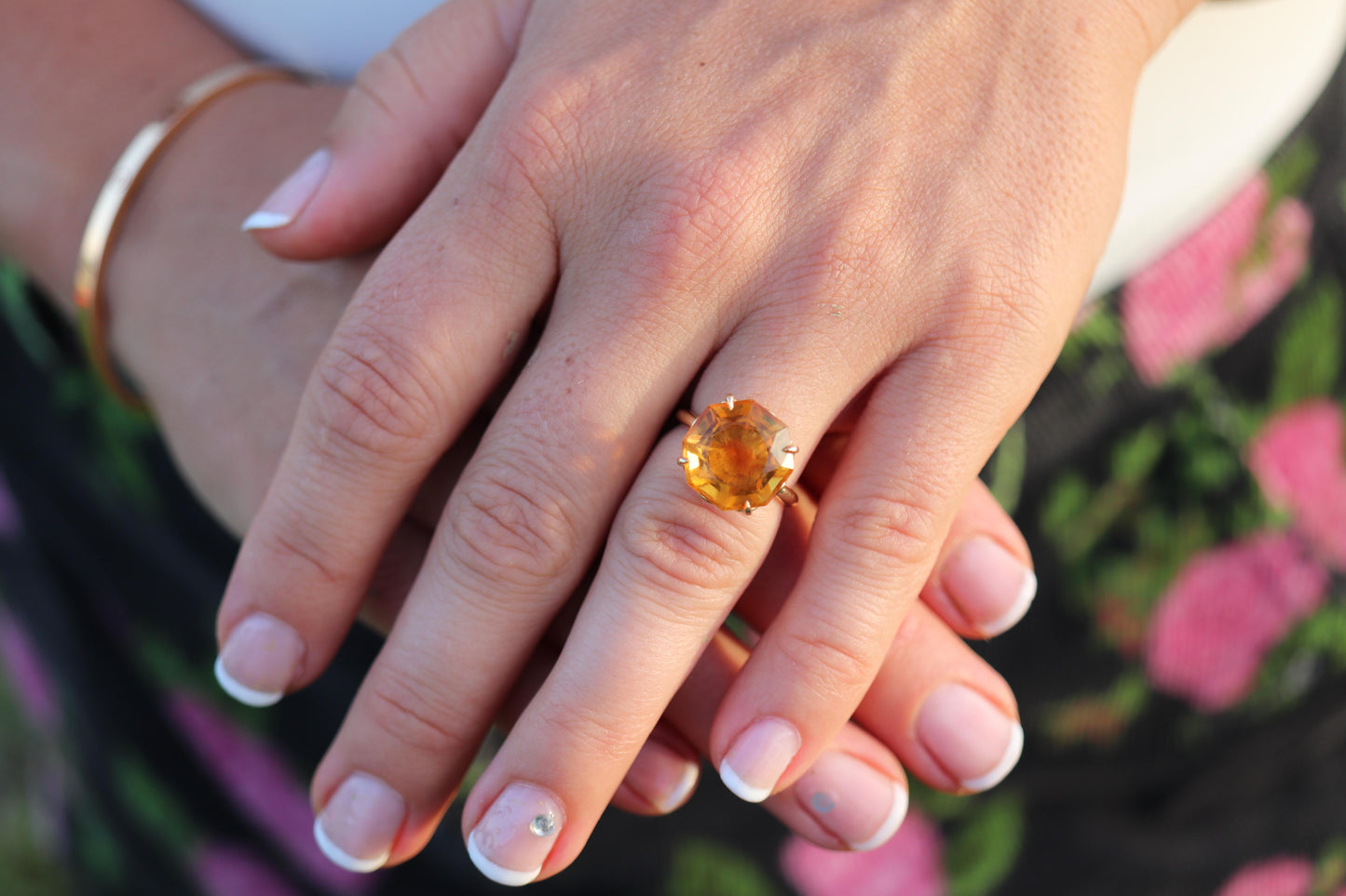 Tiffany and Co Citrine Ring. Tiffany Yellow Large Citrine Solitaire Ring.