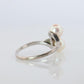 Mikimoto Pearl Ring. Sterling Silver Mikimoto Sapphire Twin Pearl Bypass band.