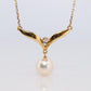 Mikimoto Pendant. Vintage 18k Gold Mikimoto Pearl Diamond Necklace.