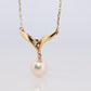 Mikimoto Pendant. Vintage 18k Gold Mikimoto Pearl Diamond Necklace.