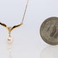 Mikimoto Pendant. Vintage 18k Gold Mikimoto Pearl Diamond Necklace.