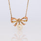 Mikimoto Pendant. Vintage 14k Gold Mikimoto BOW Pearl Diamond Necklace.