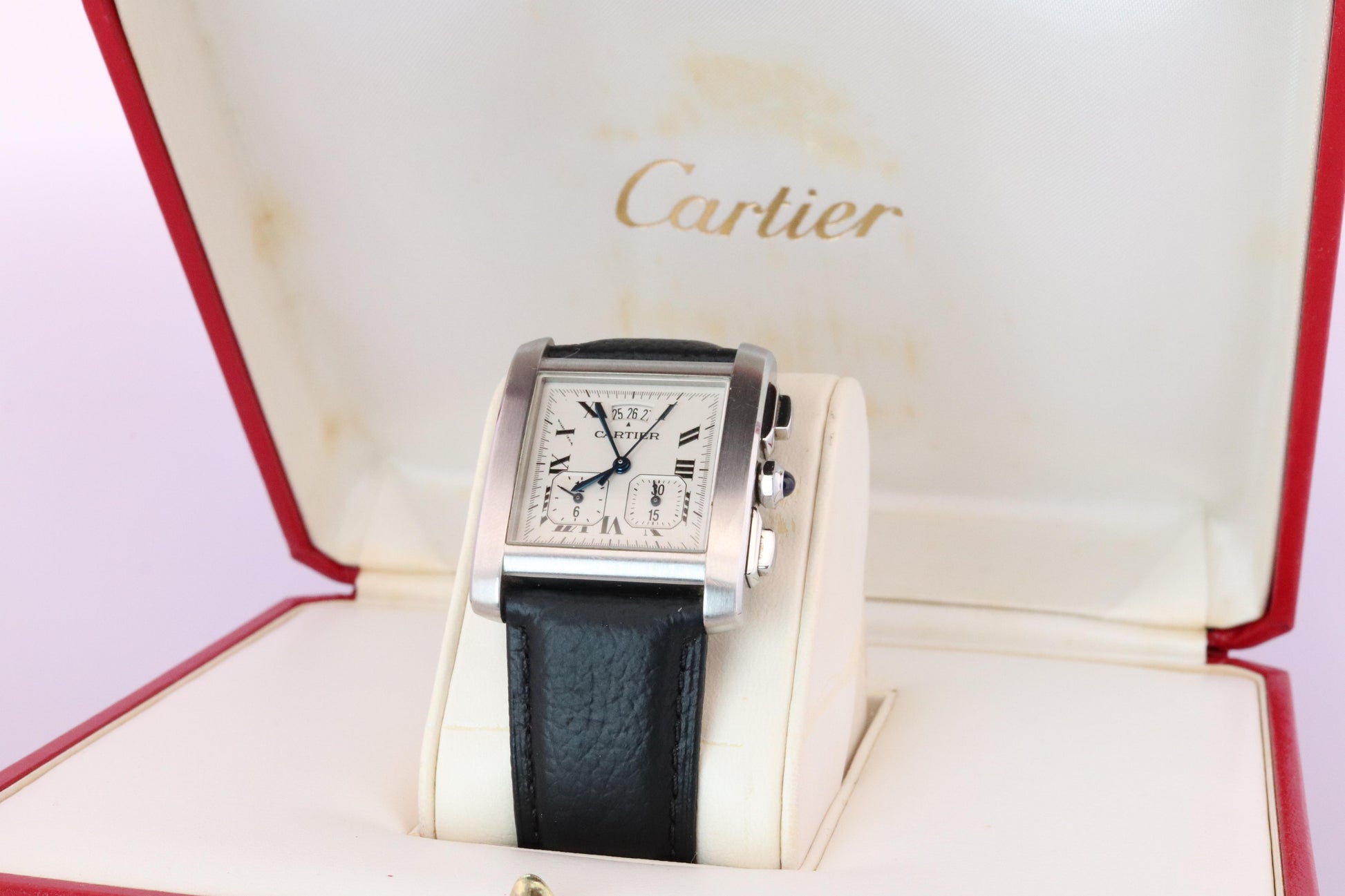 Vintage Cartier Tank Francaise Chronoflex Watch. 2531 Yearling XXL