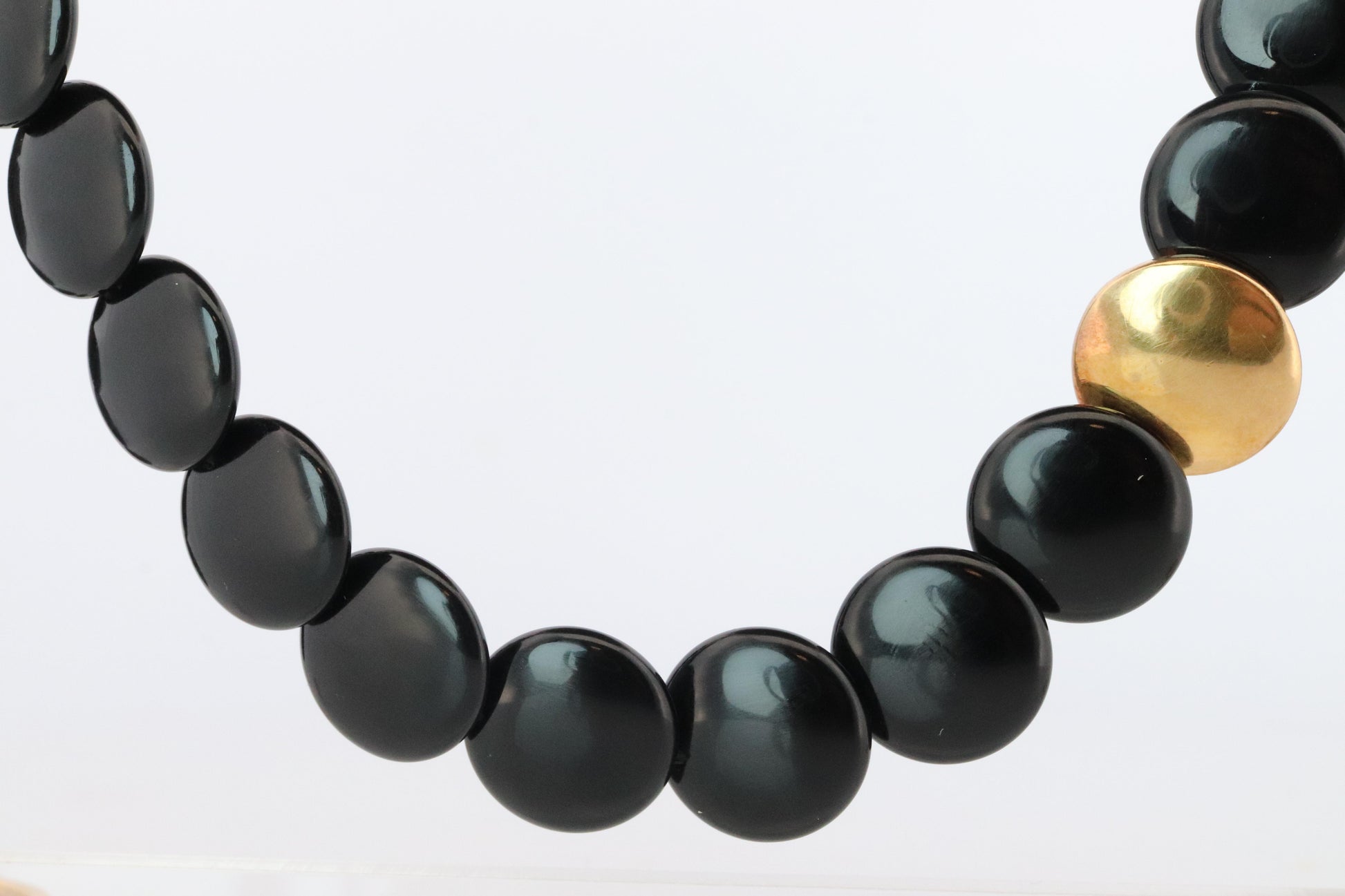 Tiffany & Co. Black Jade 18k Disk Necklace. Angela Cummins Lentil Necklace