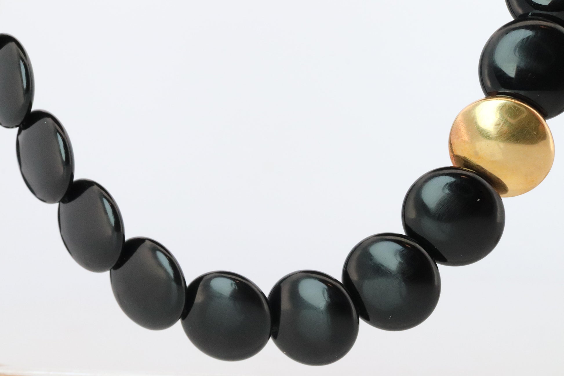 Tiffany & Co. Black Jade 18k Disk Necklace. Angela Cummins Lentil Necklace