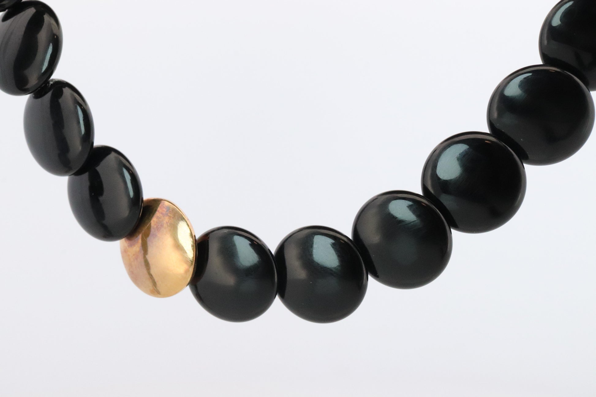 Tiffany & Co. Black Jade 18k Disk Necklace. Angela Cummins Lentil Necklace