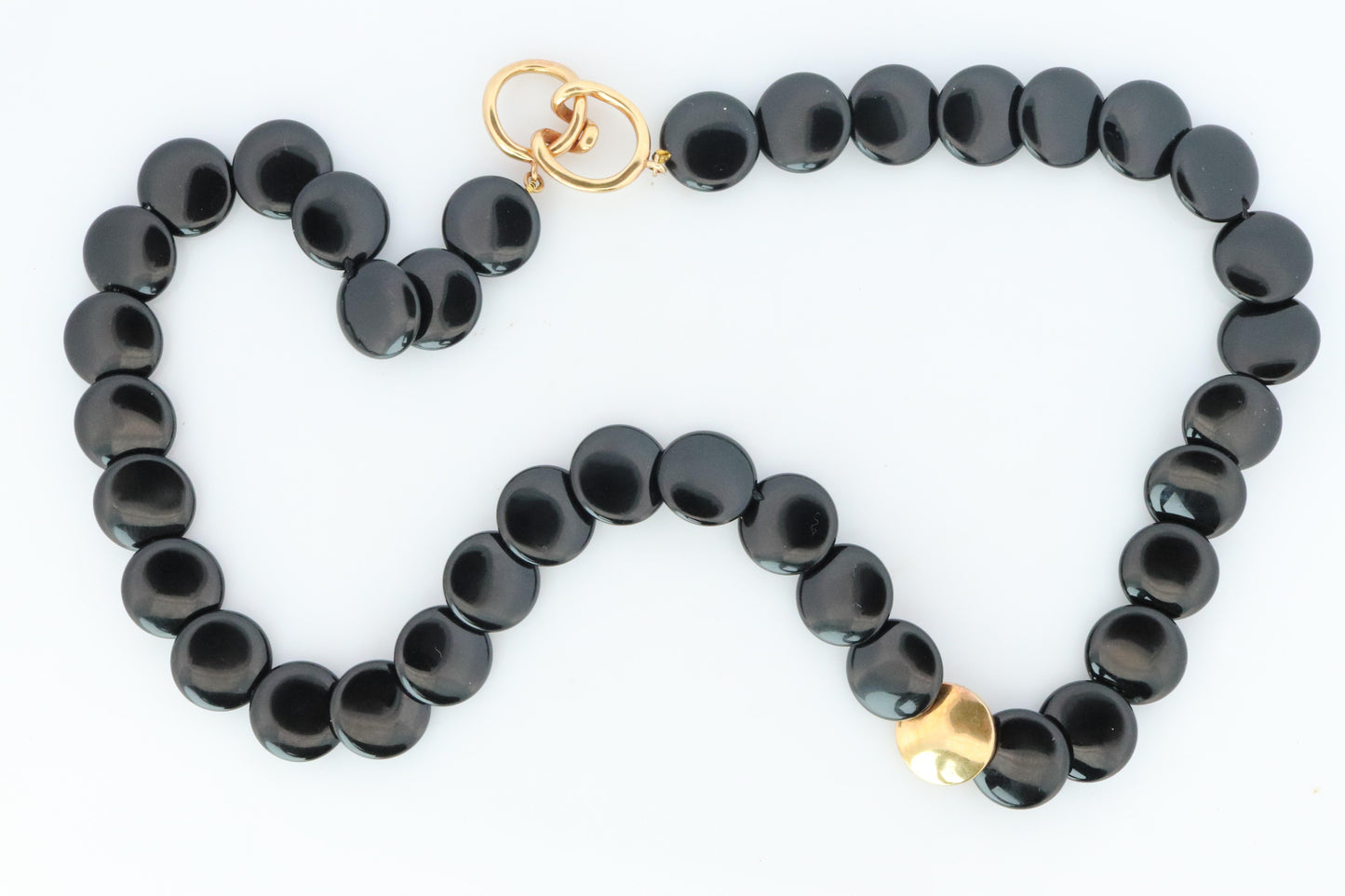 Tiffany & Co. Black Jade 18k Disk Necklace. Angela Cummins Lentil Necklace