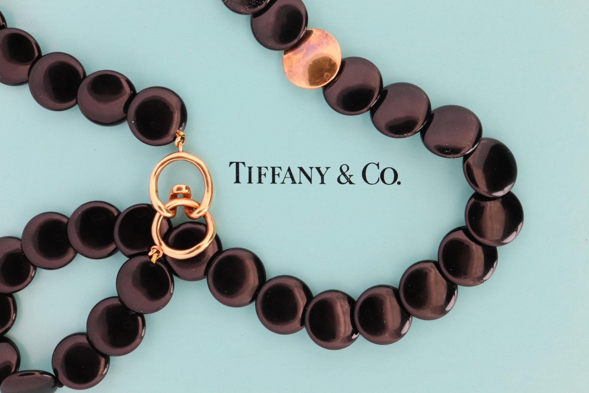 Tiffany & Co. Black Jade 18k Disk Necklace. Angela Cummins Lentil Necklace