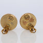 Chanel Earrings. Genuine CC CHANEL Round LOGO Clip on earrings. Leather