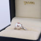 TASAKI Ring. Genuine Platinum Pearl Solitaire. PT900 Akoya pearl Ring. Claw