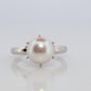 TASAKI Ring. Genuine Platinum Pearl Solitaire. PT900 Akoya pearl Ring. Claw