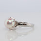 TASAKI Ring. Genuine Platinum Pearl Solitaire. PT900 Akoya pearl Ring. Claw