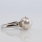 TASAKI Ring. Genuine Platinum Pearl Solitaire. PT900 Akoya pearl Ring. Claw