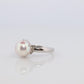 TASAKI Ring. Genuine Platinum Pearl Solitaire. PT900 Akoya pearl Ring. Claw