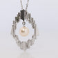 Mikimoto Pendant. Vintage Sterling Silver and 18k Gold Mikimoto Abstract Pearl