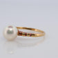 Mikimoto Ring. Vintage 18k Gold Mikimoto Solitaire Pearl ring. Mikimoto Pearl