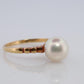 Mikimoto Ring. Vintage 18k Gold Mikimoto Solitaire Pearl ring. Mikimoto Pearl