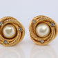 Chanel Earrings. Genuine CHANEL Mabe Pearl Crystal Coil Knot Clip on earrings.