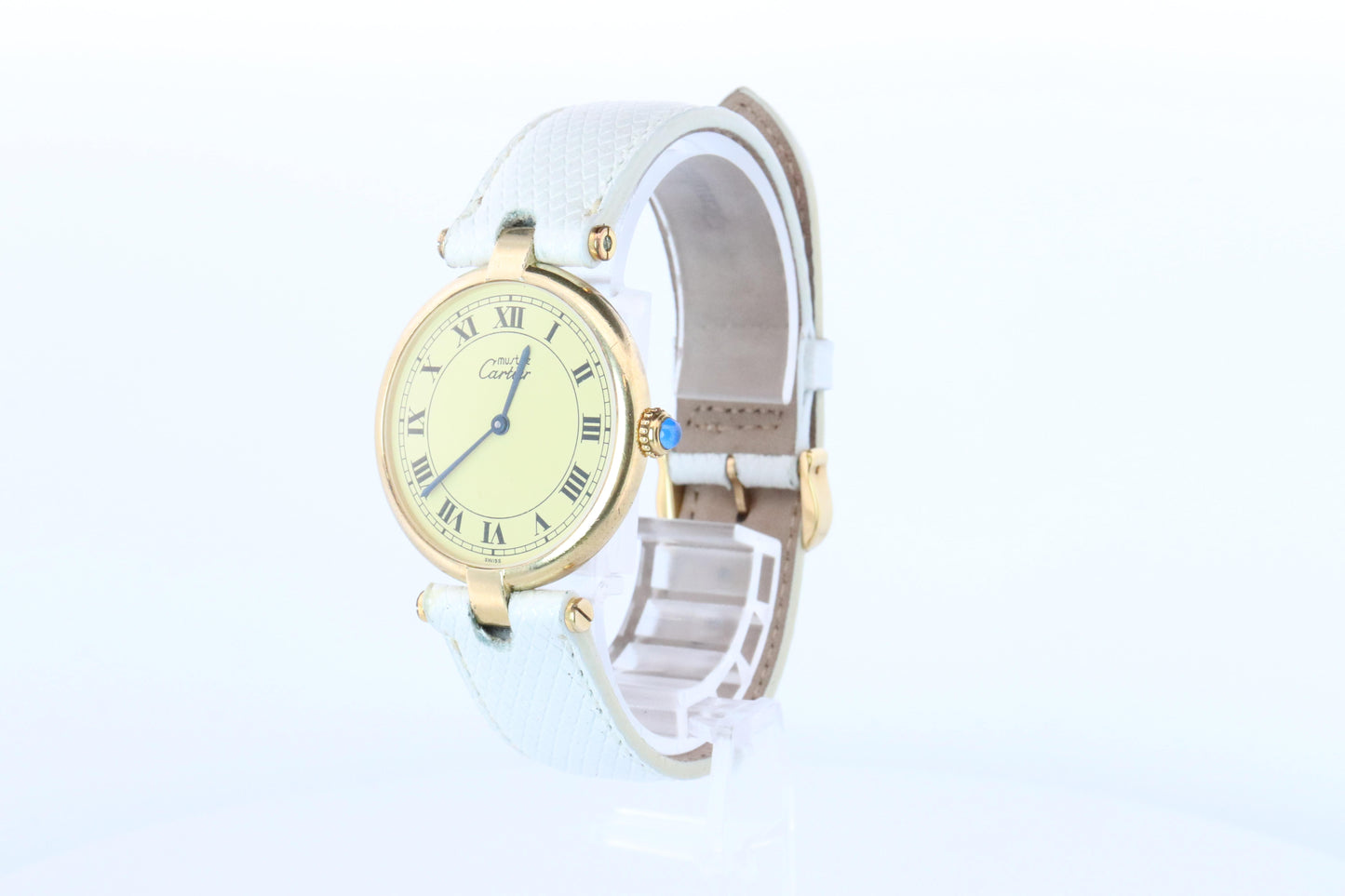 Cartier Watch. Must de Cartier Champagne Dial Vendome Round Argent 590003 30mm.