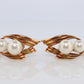 Mikimoto Earrings. Vintage 14k Gold Mikimoto Pearl cluster Clip Ons. Unpierced