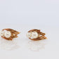 Mikimoto Earrings. Vintage 14k Gold Mikimoto Pearl cluster Clip Ons. Unpierced