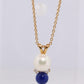 Tiffany and Co Pearl Diamond Lapis Pendant. 18k Tiffany Elsa Peretti Necklace