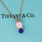 Tiffany and Co Pearl Diamond Lapis Pendant. 18k Tiffany Elsa Peretti Necklace