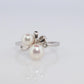 Mikimoto Ring. Vintage 18k Gold Mikimoto Pearl and Diamond Cluster. Vines Grapes