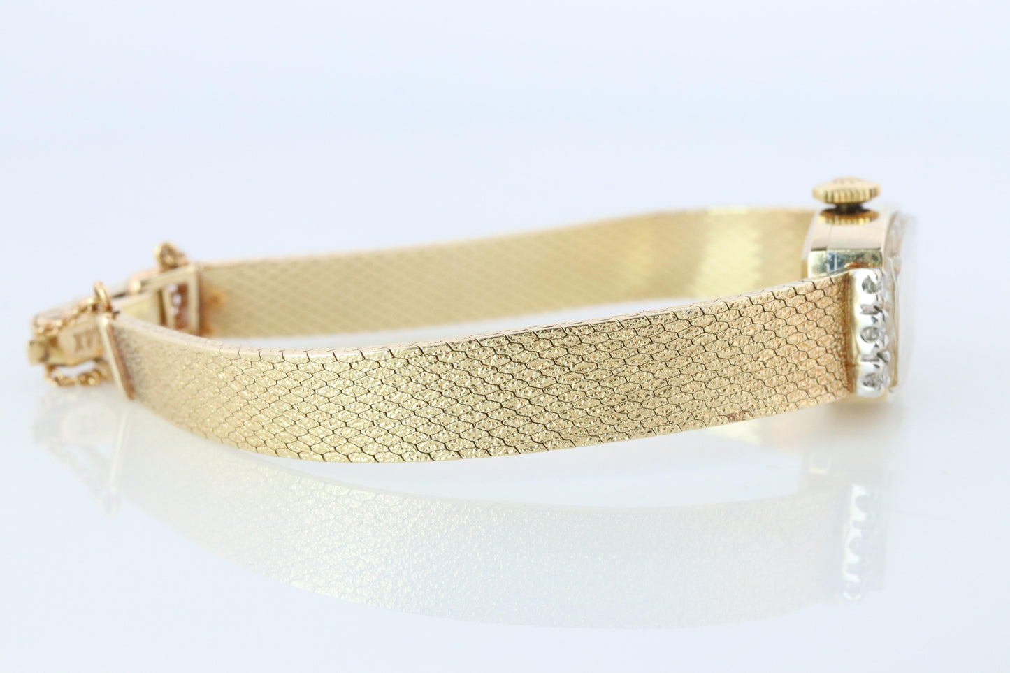 Genuine Rolex Diamond Watch. 14k YG Ladies Rolex Mechanical Windup Watch.