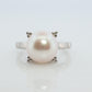 Mikimoto Ring. Vintage Platinum Mikimoto Diamond Pearl ring. PT900 Claw Pearl