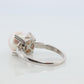 Mikimoto Ring. Vintage Platinum Mikimoto Diamond Pearl ring. PT900 Claw Pearl