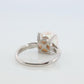 Mikimoto Ring. Vintage Platinum Mikimoto Diamond Pearl ring. PT900 Claw Pearl