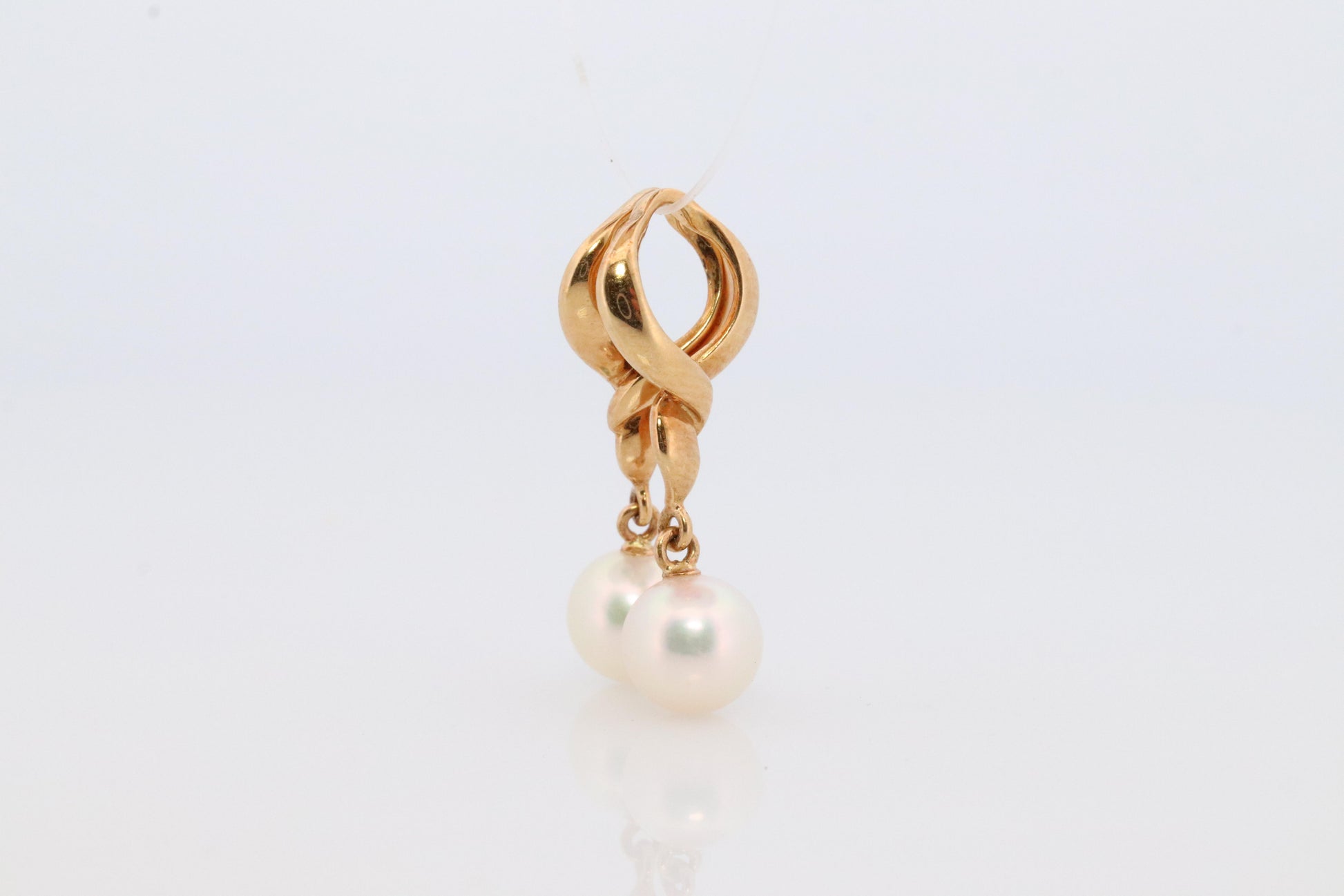 Mikimoto Earrings Jackets. Vintage 18k Gold Mikimoto Pearl drop Enhancers.