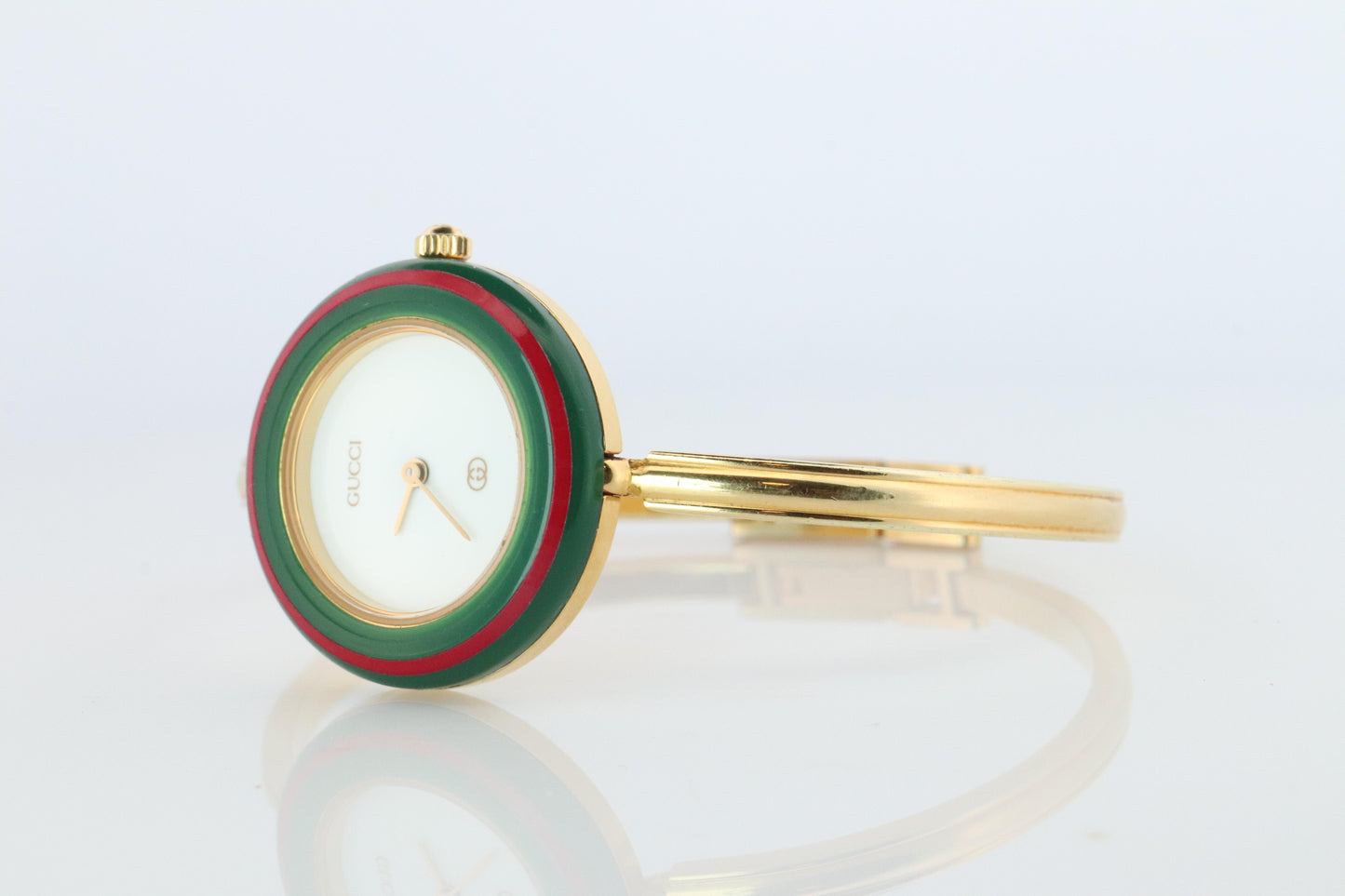 Vintage GUCCI Quartz 1100L Watch. Gucci Ladies Bangle Interchange 10 Bezel watch