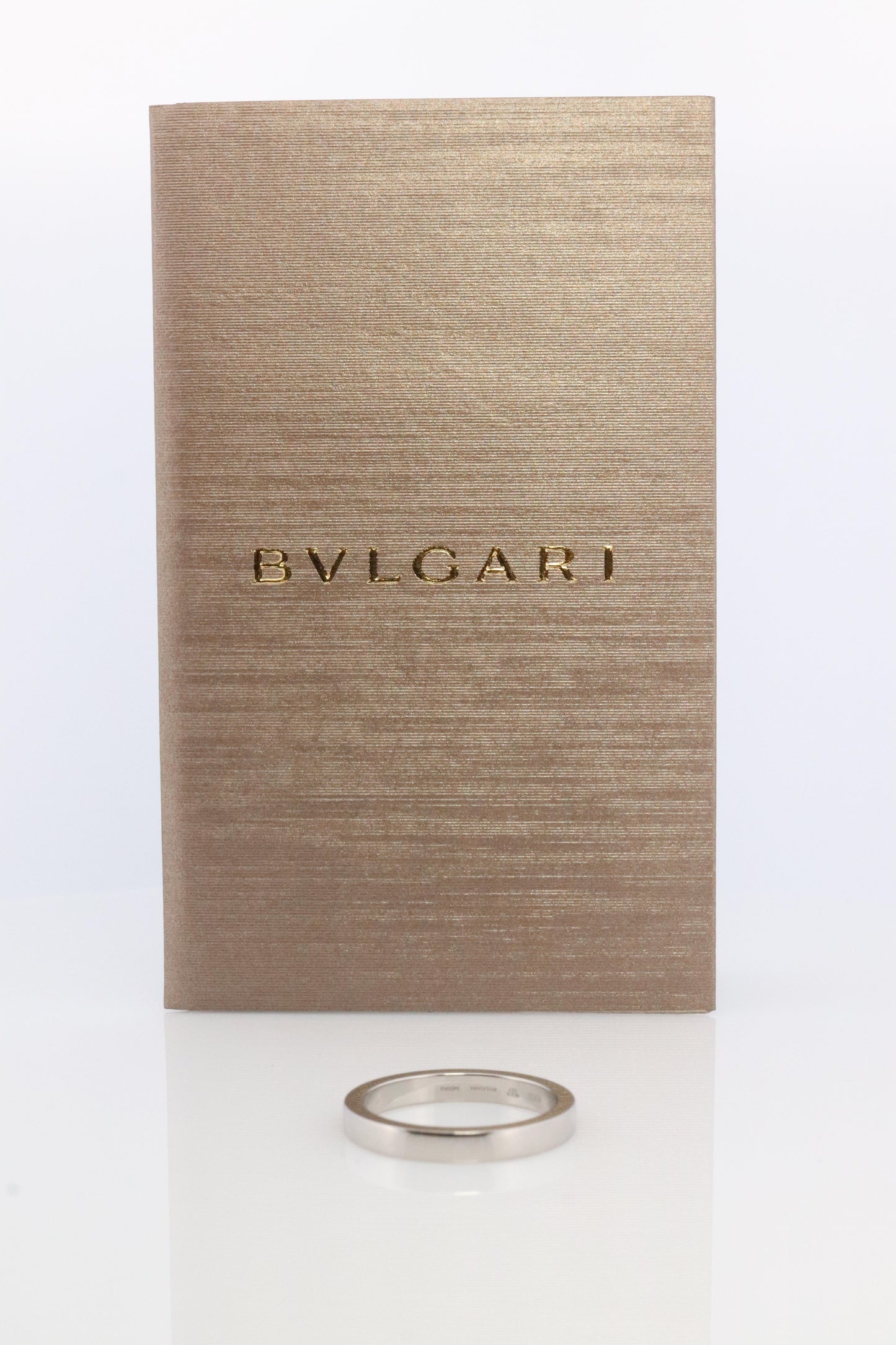 Bvlgari Ring. Bulgari Marry ME Platinum plain Band Pt950 Flat Genuine Bvlgari