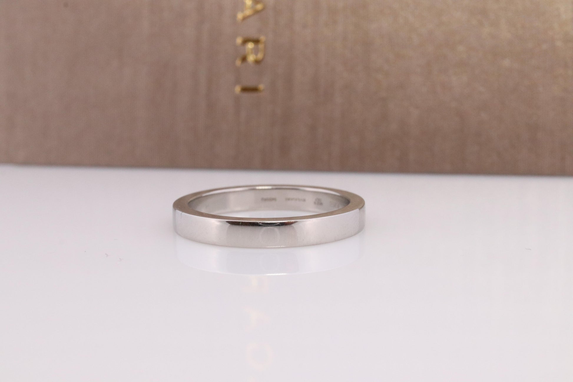 Bvlgari Ring. Bulgari Marry ME Platinum plain Band Pt950 Flat Genuine Bvlgari