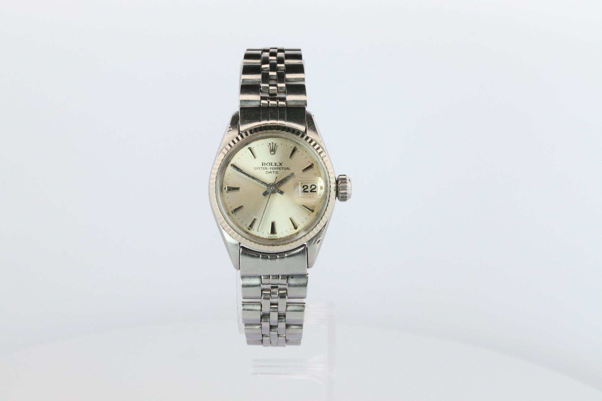 Genuine Rolex 6517 Oyster Perpetual Watch. Ladies ROLEX Automatic WG Bezel.