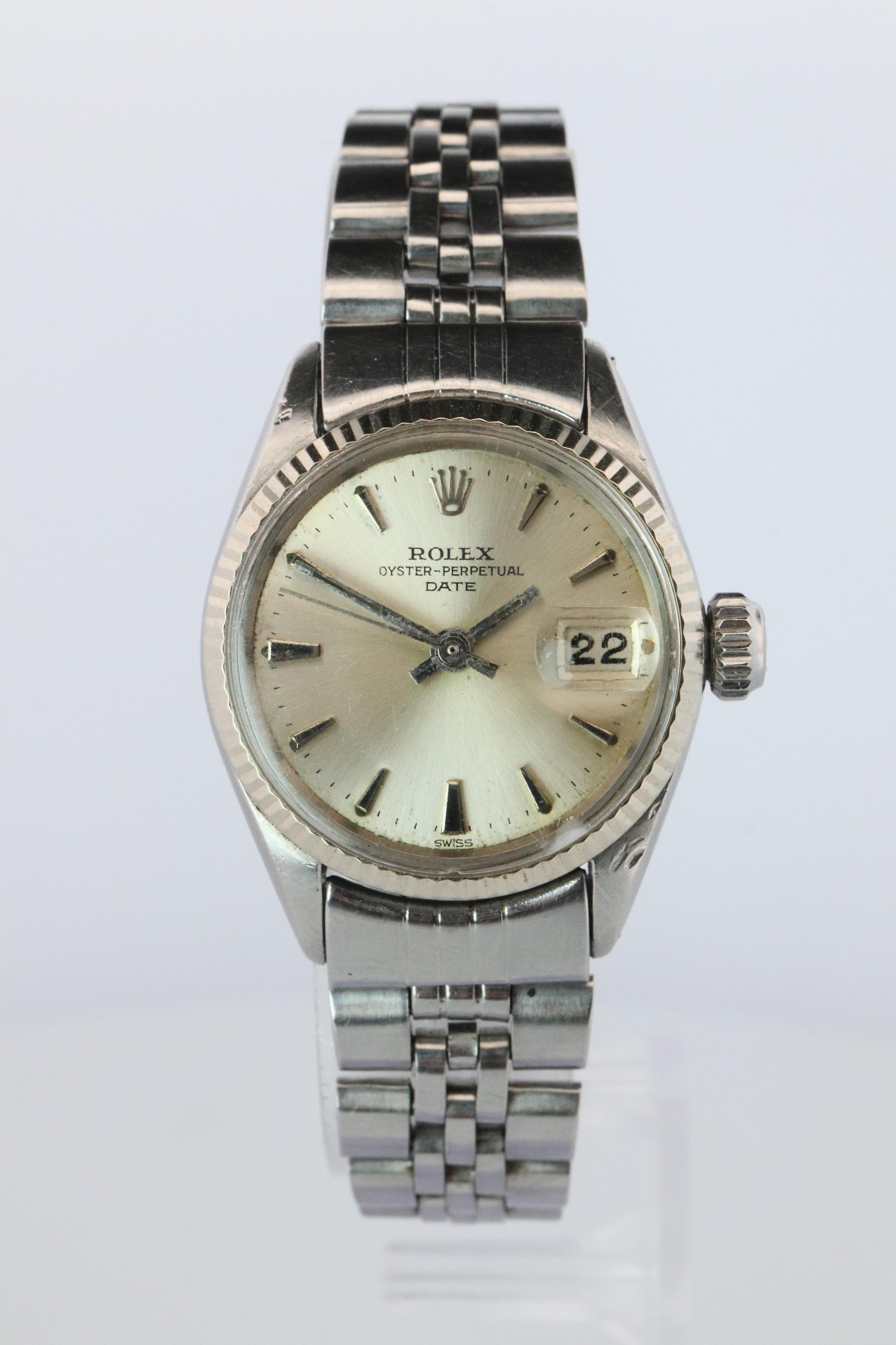 Genuine Rolex 6517 Oyster Perpetual Watch. Ladies ROLEX Automatic WG Bezel.