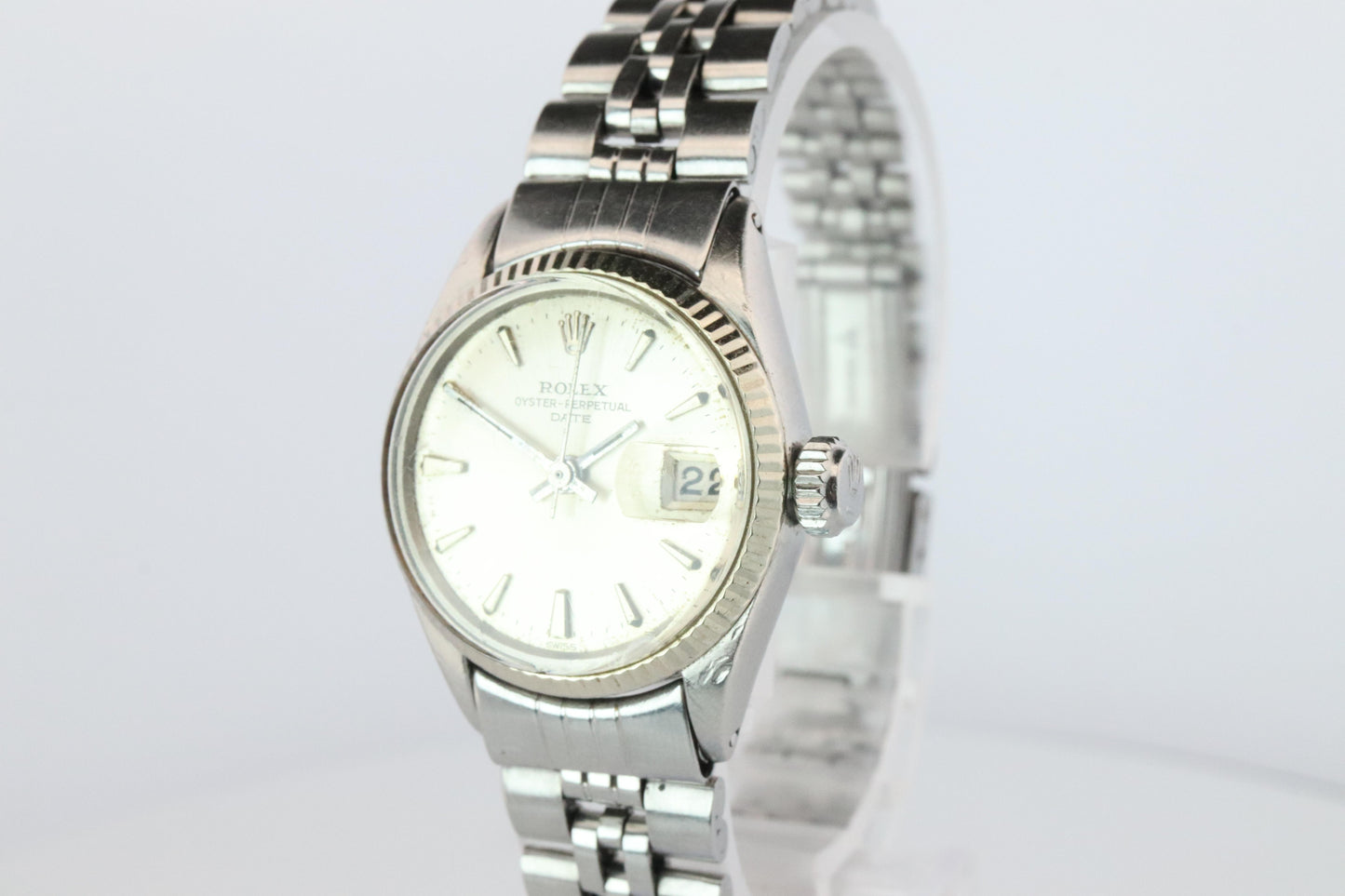 Genuine Rolex 6517 Oyster Perpetual Watch. Ladies ROLEX Automatic WG Bezel.